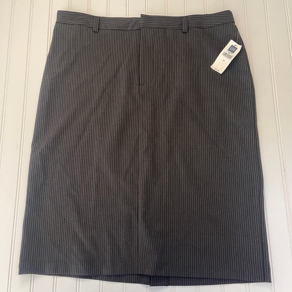 NWT Gap Y2K Vintage Academia Office Wool Blend Pencil Skirt Stripes Womens XL 14
